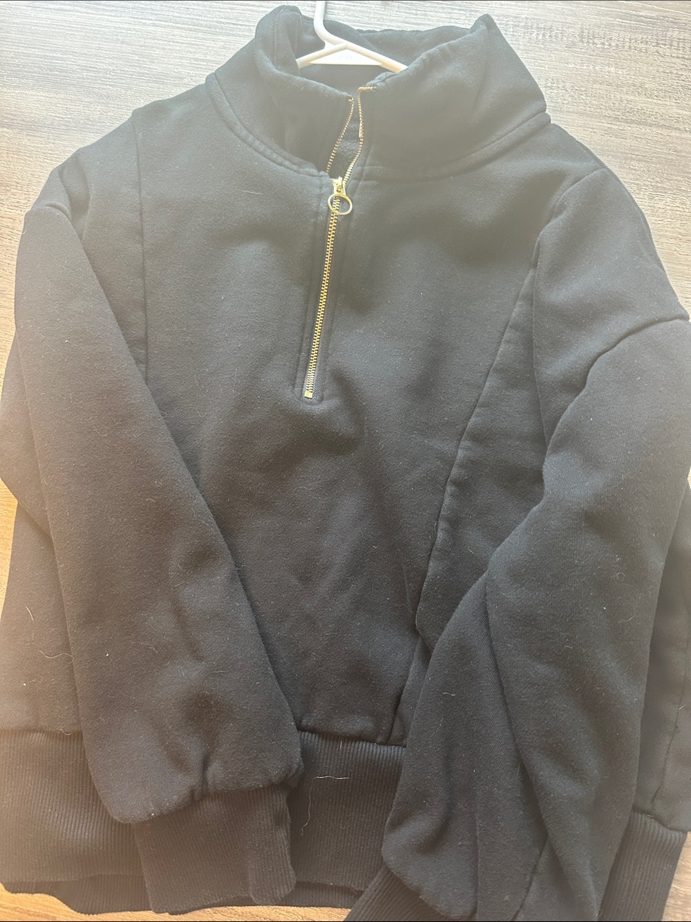 a new day Black Half-Zip Pullover with Gold Zipper